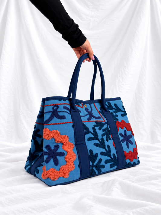 Suzani Shopper in Indigo Dusk