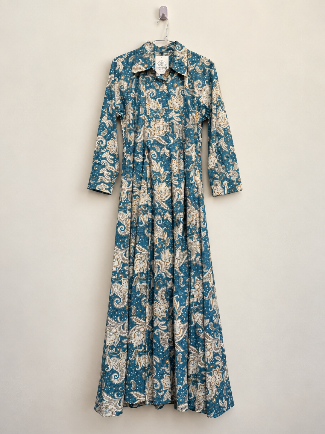 The Angel Dress - White on Blue