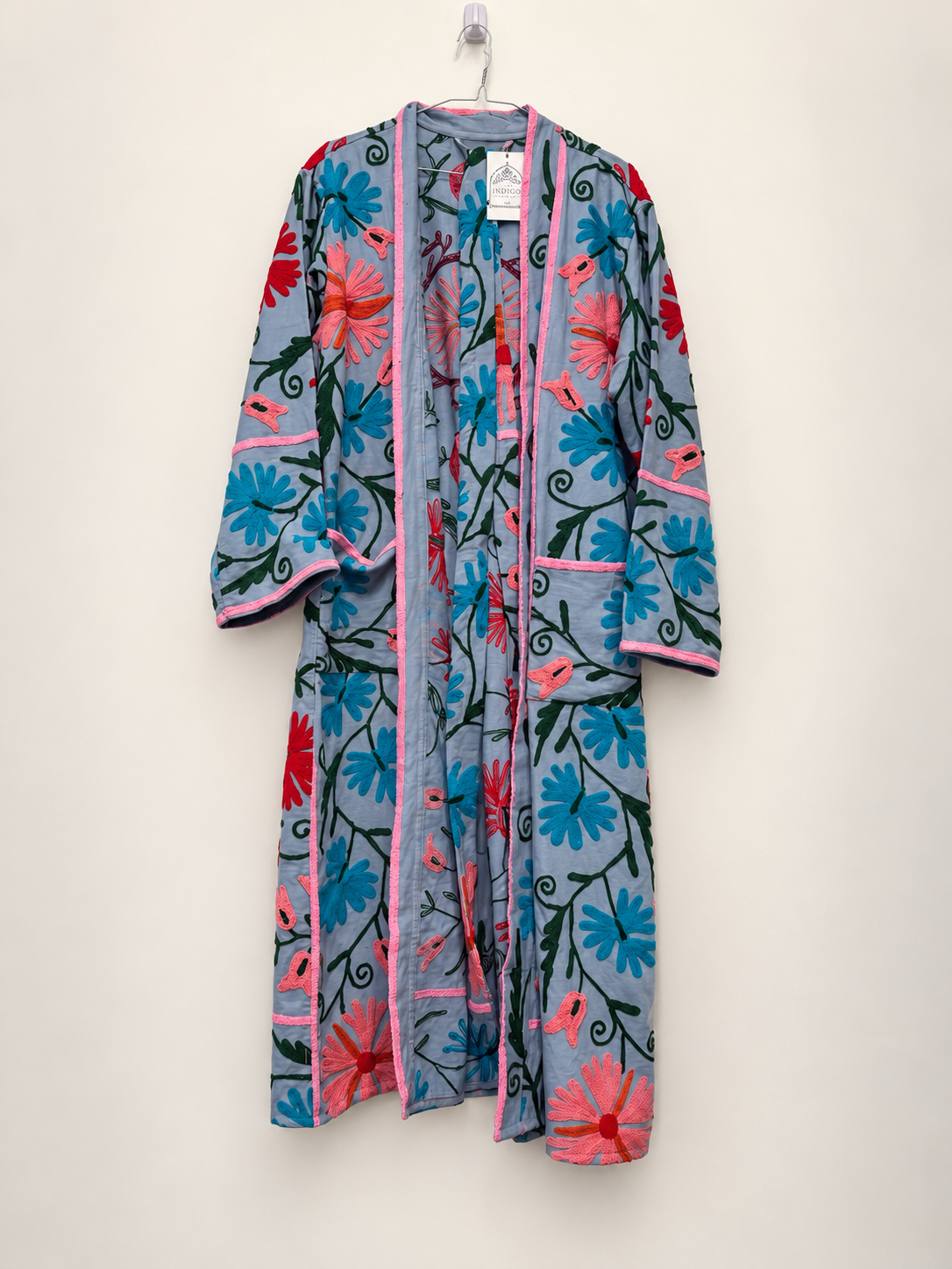 Suzani Duster Coat - Raspberry