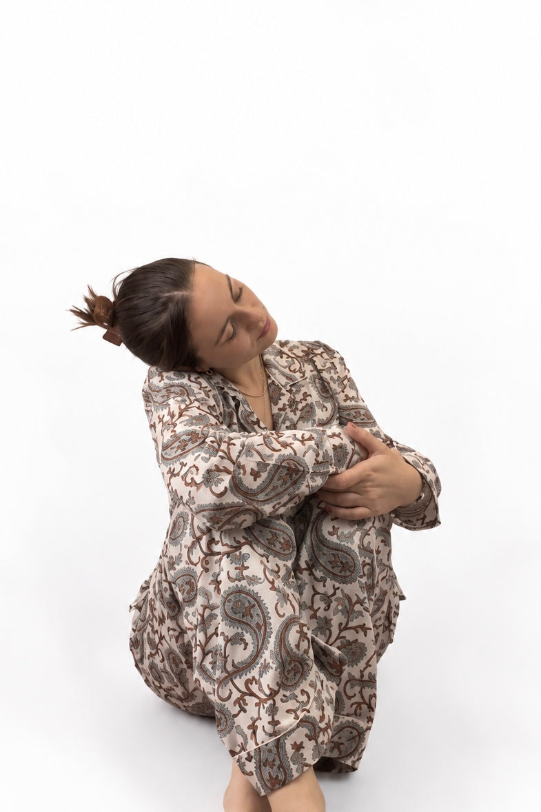 Brown & Grey Pyjama Set