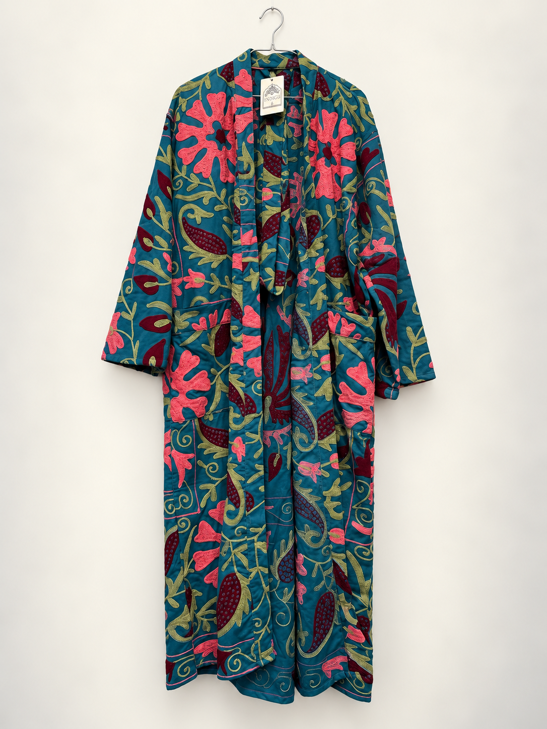 Suzani Duster Coat - Pink Peacock