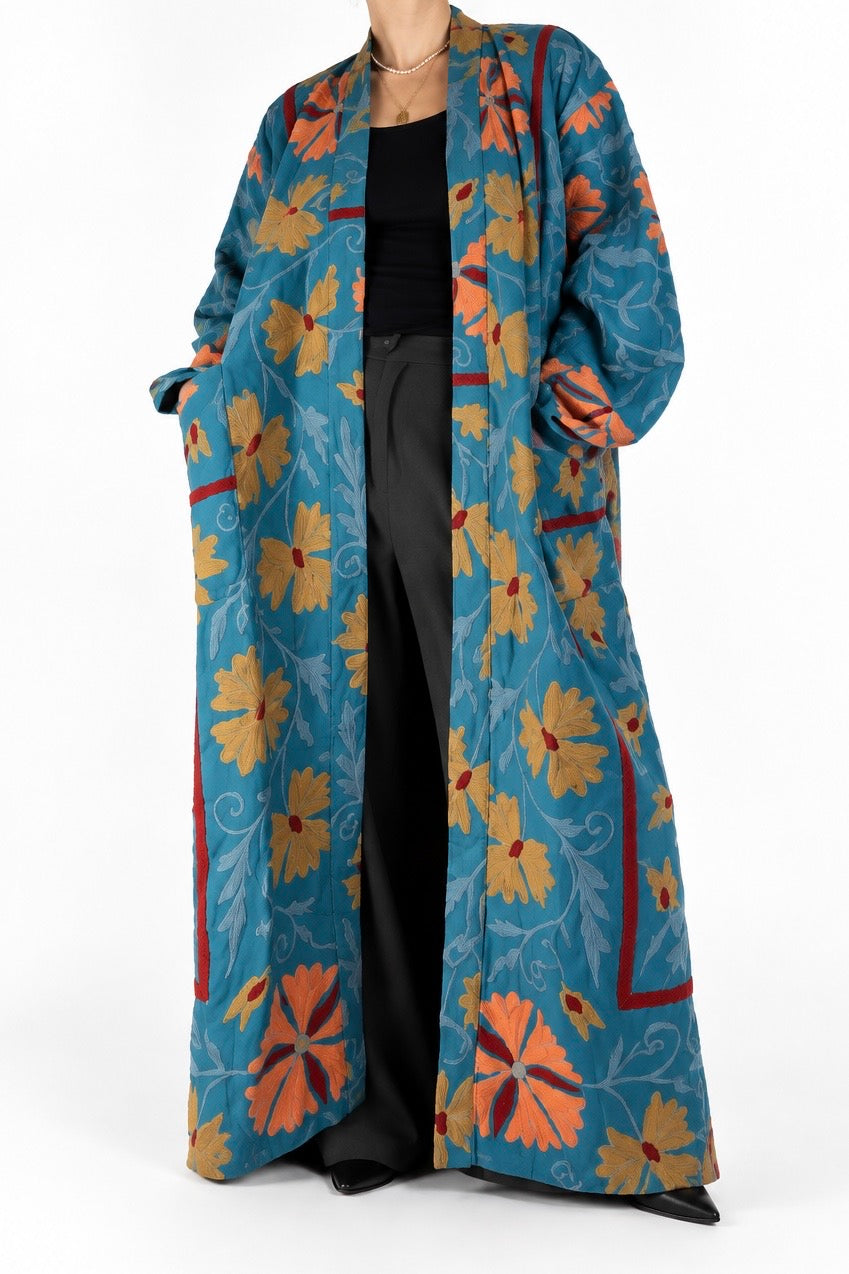 Suzani Duster Coat - Indigo Spice