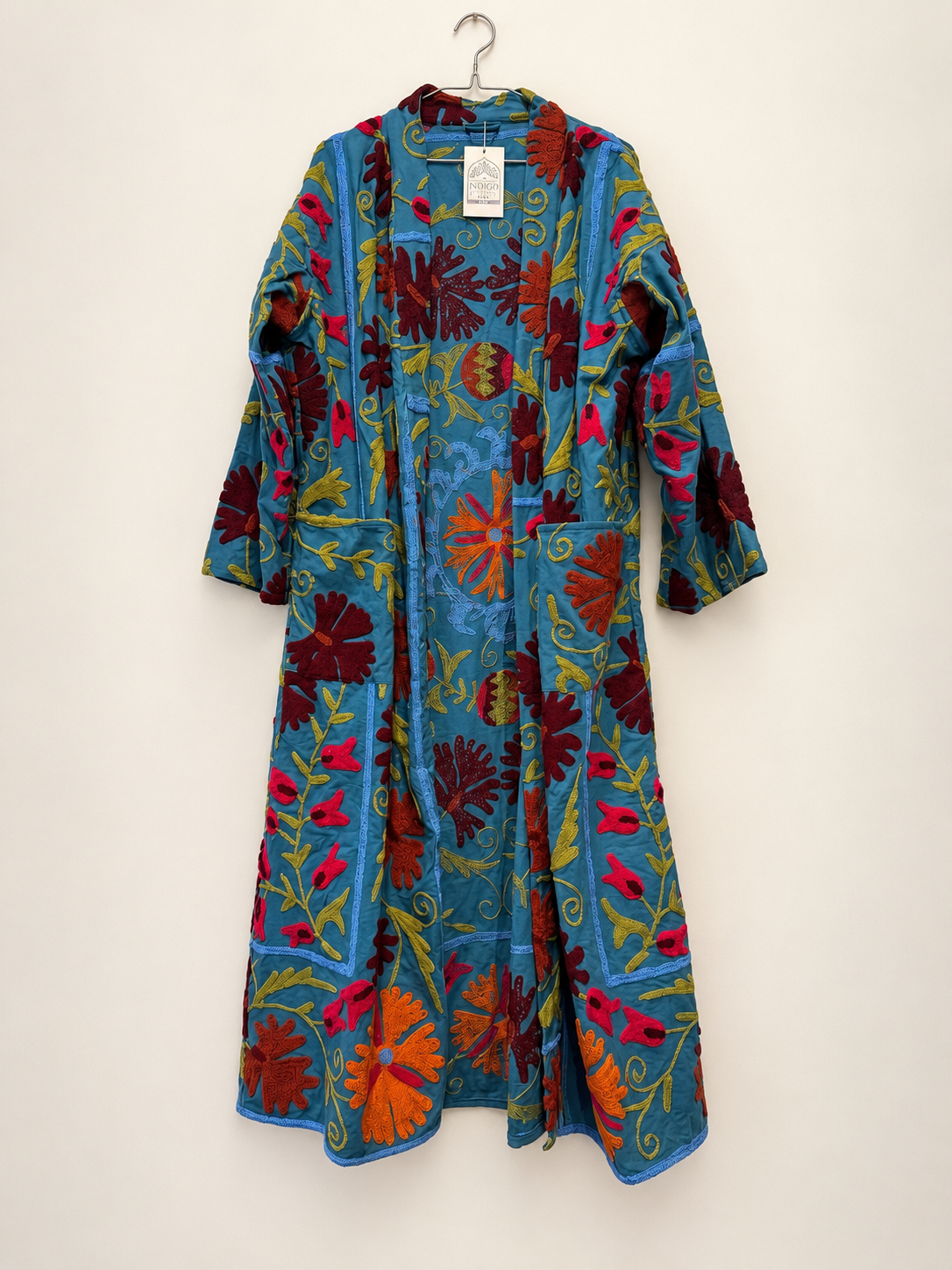 Suzani Duster Coat - Berry Blue