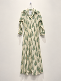 The Angel Dress - Green on White
