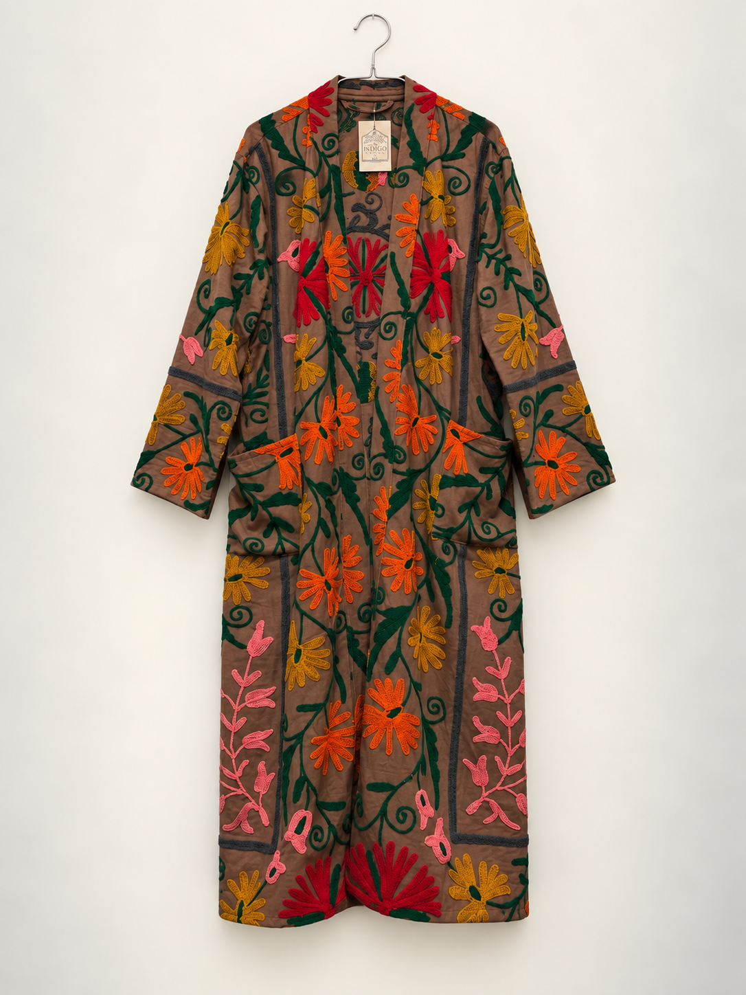 Suzani Duster Coat - Indian Sunset