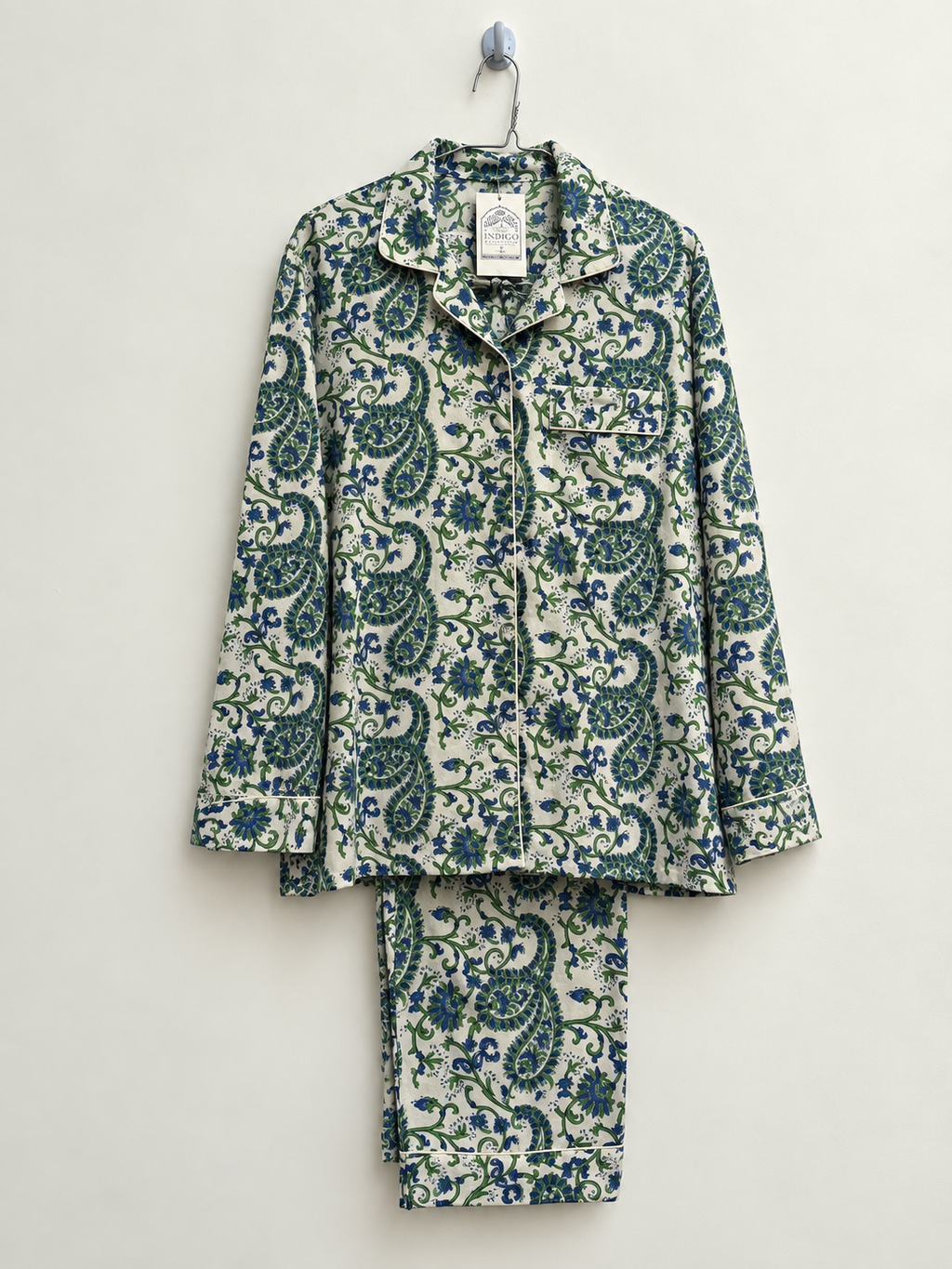 Green/Blue Cotton Pyjama Set