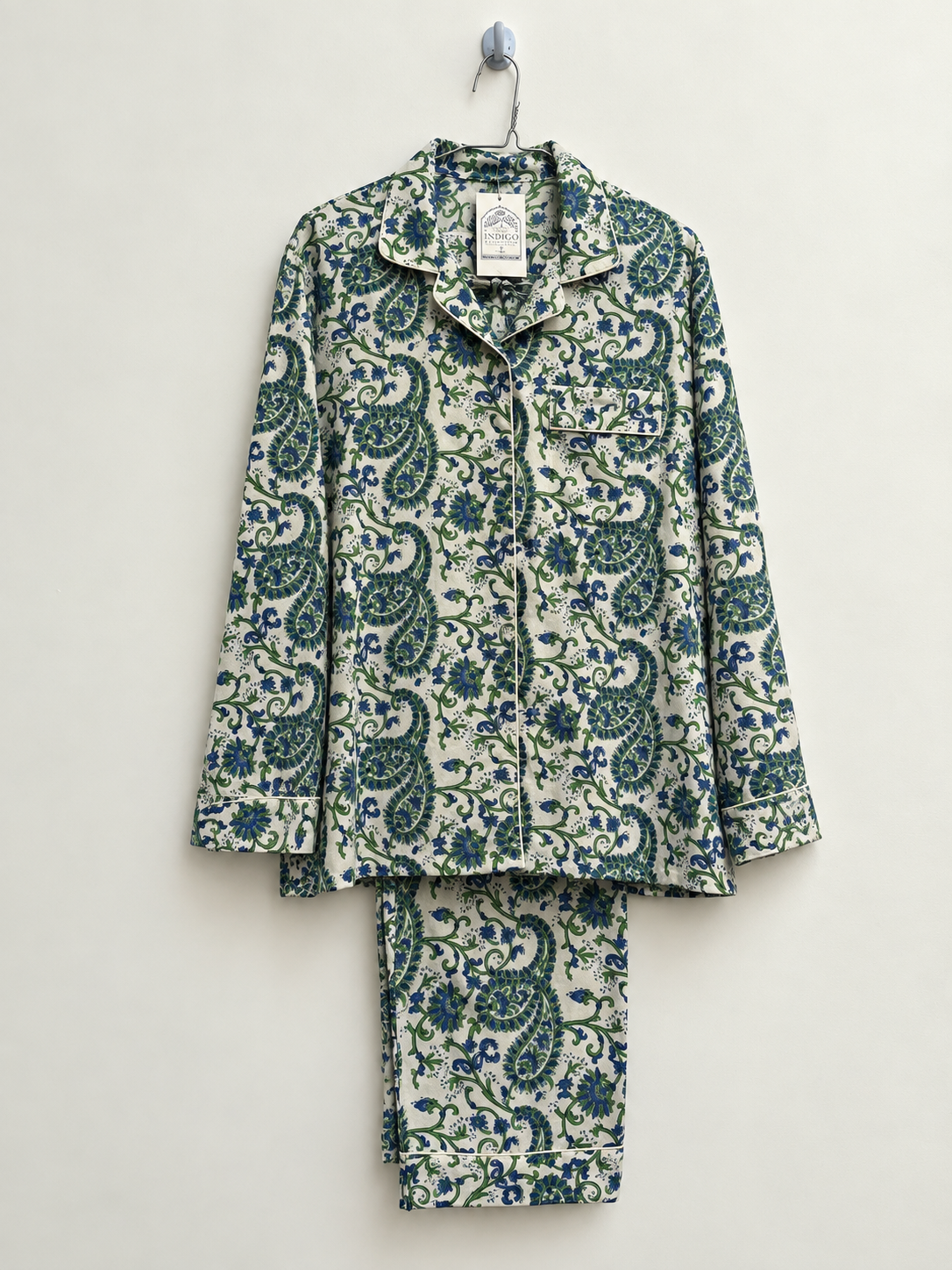 Green/Blue Cotton Pyjama Set