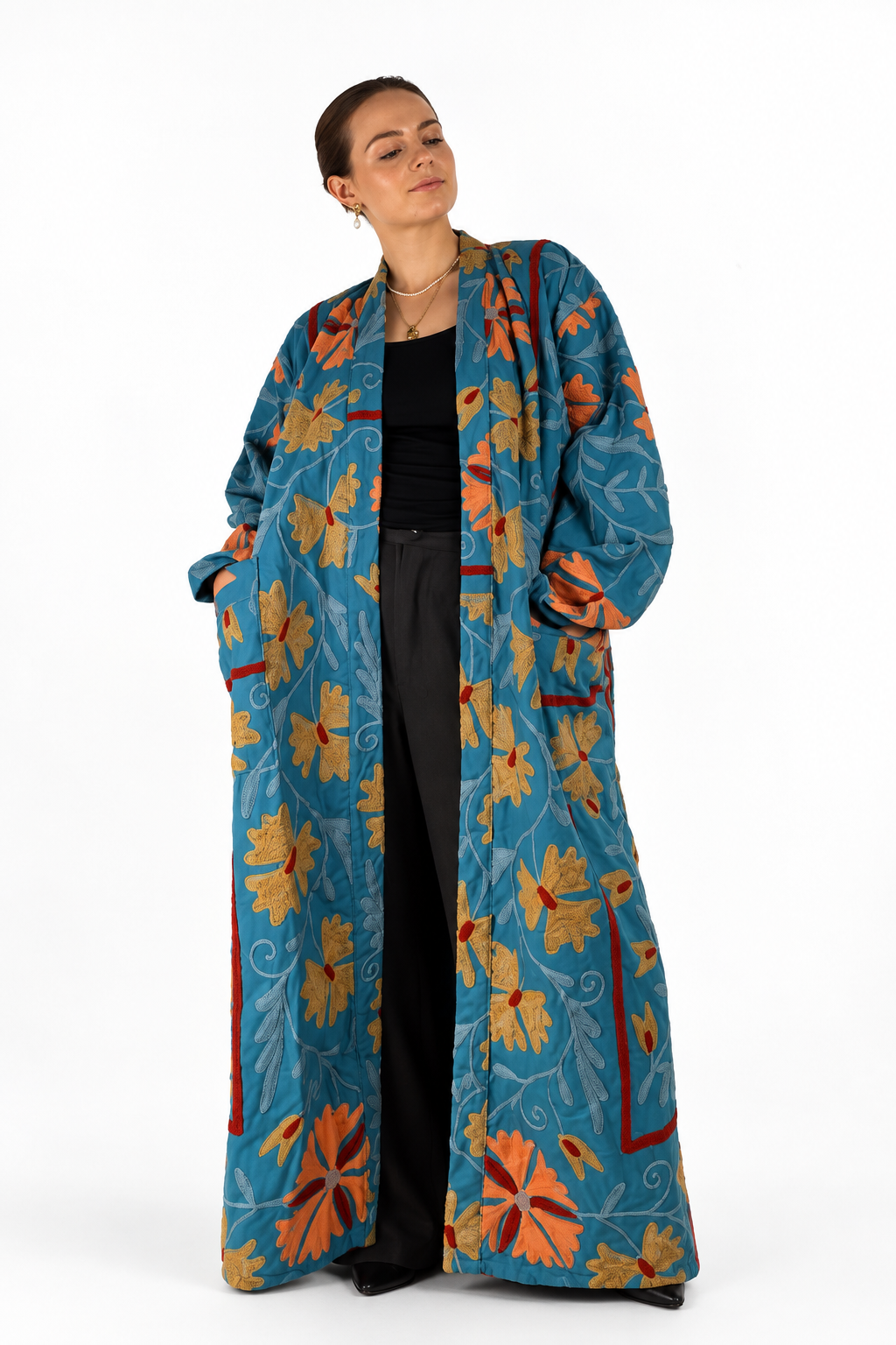Suzani Duster Coat - Indigo Spice