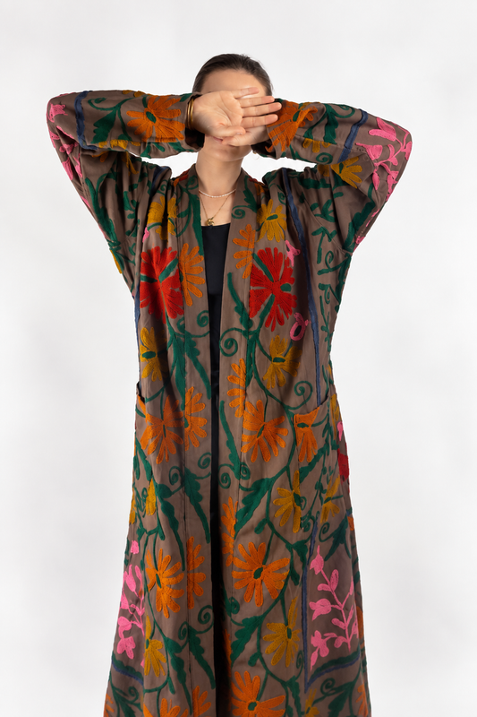 The Suzani Duster — Indian Sunset