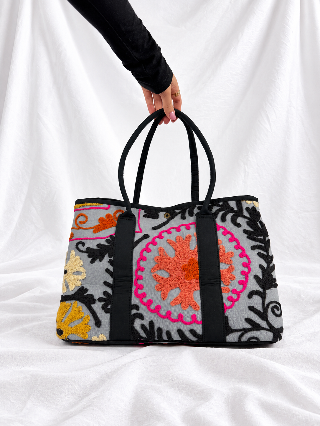 Suzani Shopper in Marigold Bloom