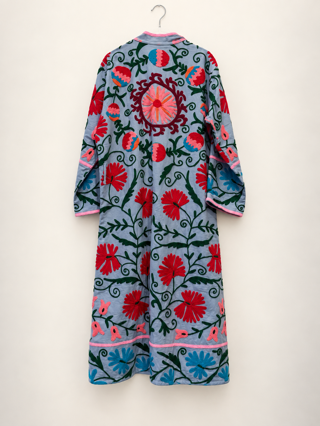 Suzani Duster Coat - Raspberry