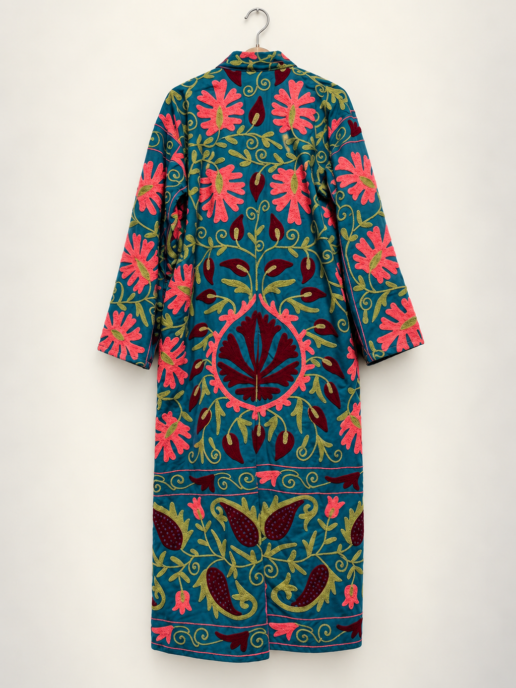 Suzani Duster Coat - Pink Peacock