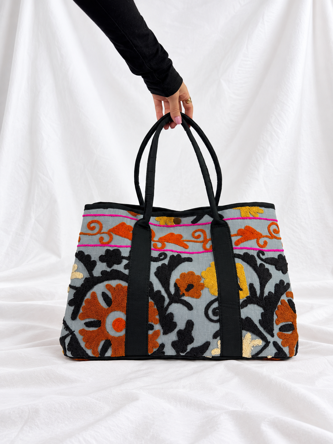 Suzani Shopper in Marigold Bloom