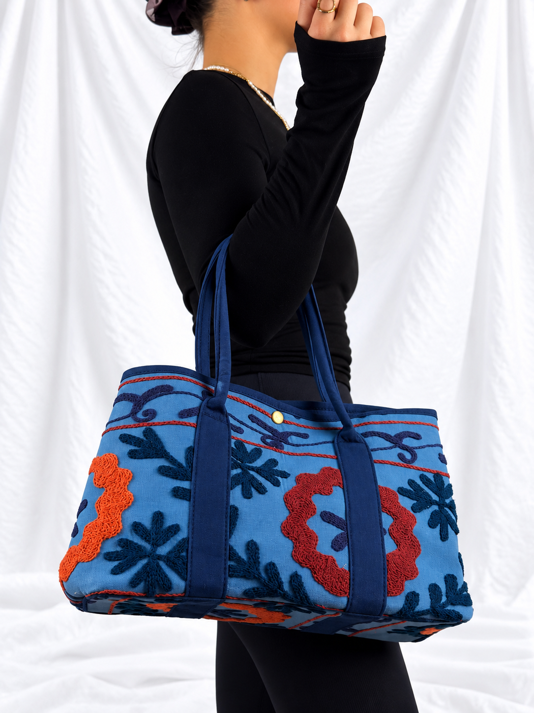 Suzani Shopper in Indigo Dusk