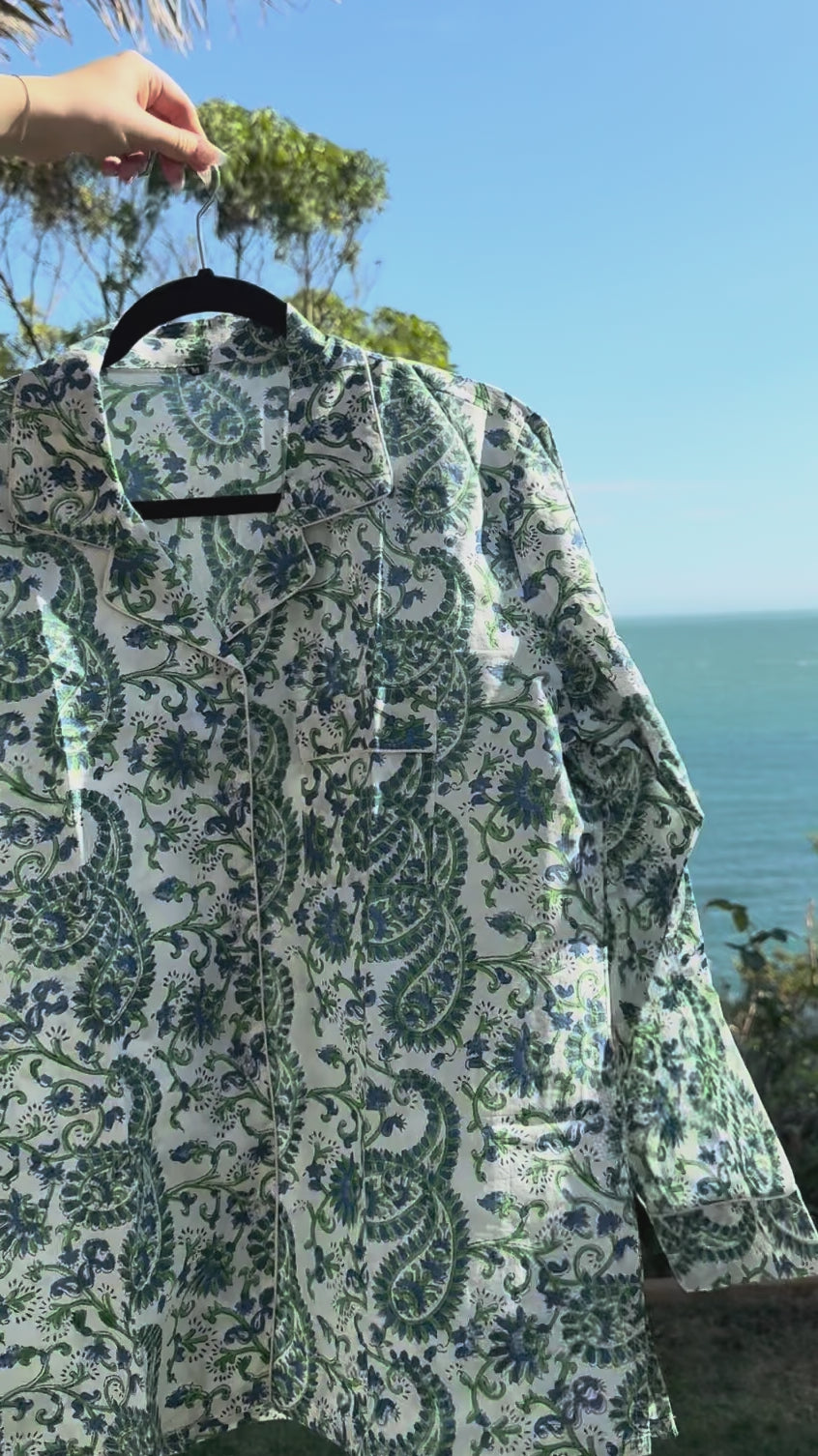 Green/Blue Cotton Pyjama Set